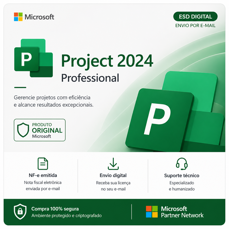 Microsoft Project 2024 Professional, Licença Original - Chave Vitalícia | PCKEY GROUP