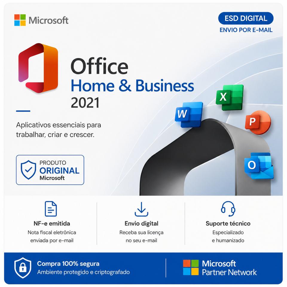 Microsoft Office 2021 Home Business, Licença Original - Chave Vitalícia | PCKEY GROUP