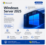 Microsoft Windows Server 2025 Datacenter, 24 Core, Licença Original - Chave Vitalícia