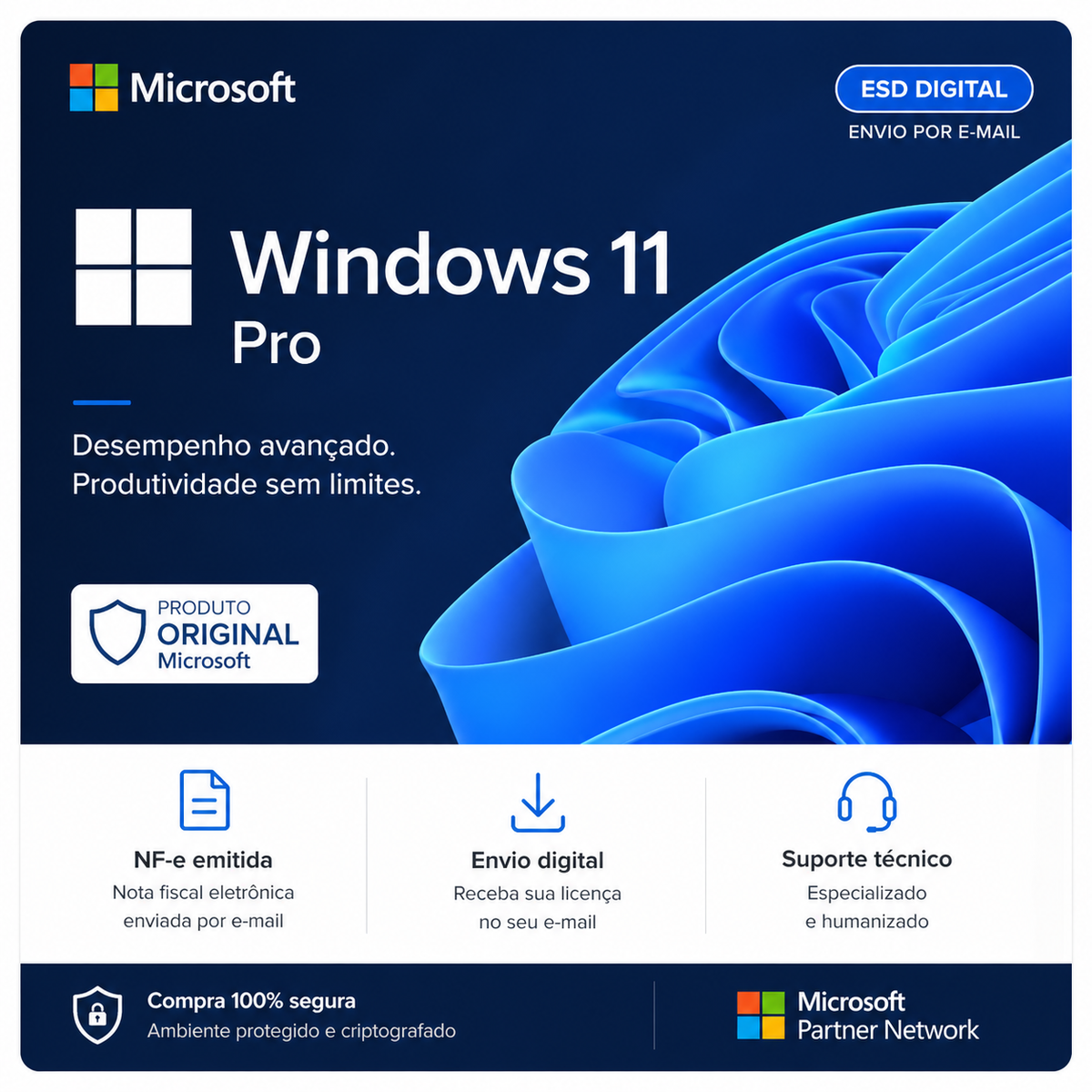 Microsoft Windows 11 Pro 64 Bits Original com NF-e | Pc-Key!