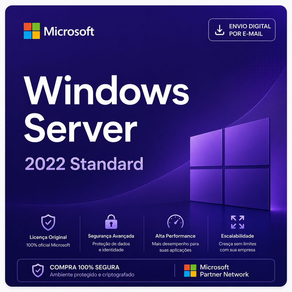 Microsoft Windows Server 2022 Standard, 16 Core, Licença Original - Chave Vitalícia | PCKEY GROUP