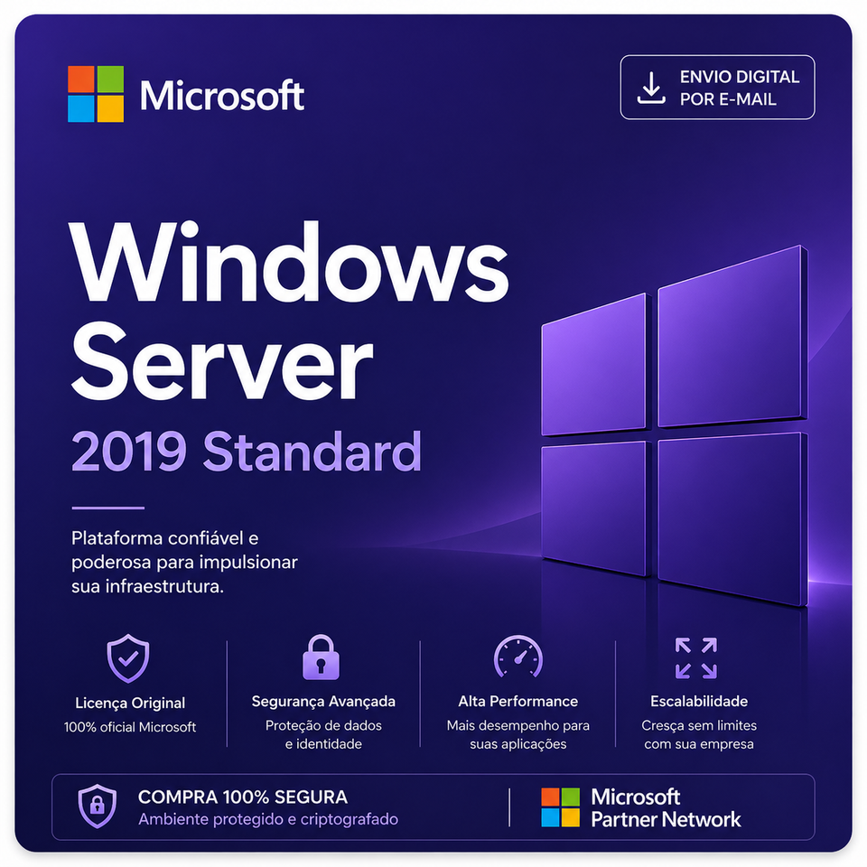 Microsoft Windows Server 2019 Standard, 16 Core, Licença Original - Chave Vitalícia | PCKEY GROUP